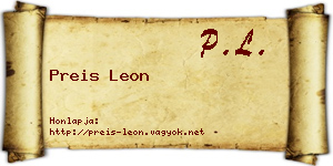 Preis Leon névjegykártya